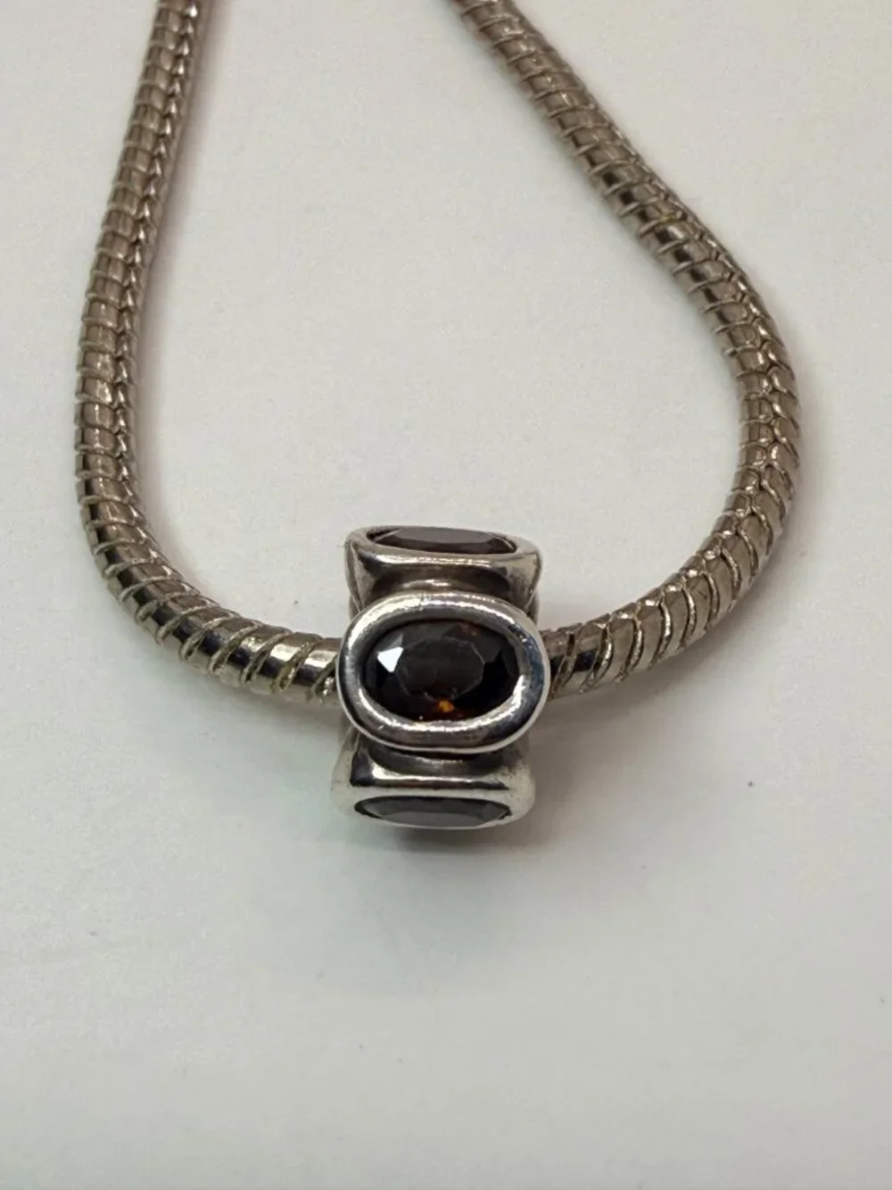 Pandora Retired Natural Light Smoky Quartz Sterling Silver Charm 790351SQ